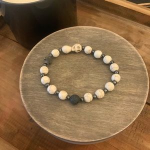 Lava and gemstone bracelet